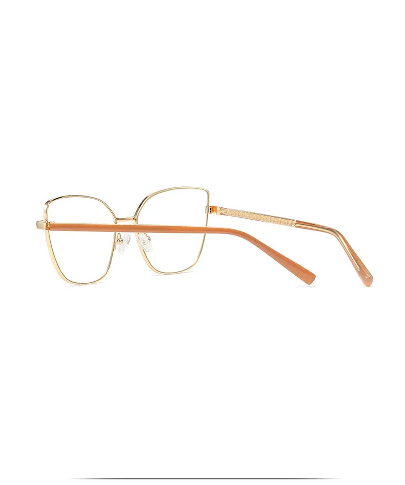 Hdcrafter Women's Full Rim Cat Eye Titanium Frame Eyeglasses 3002