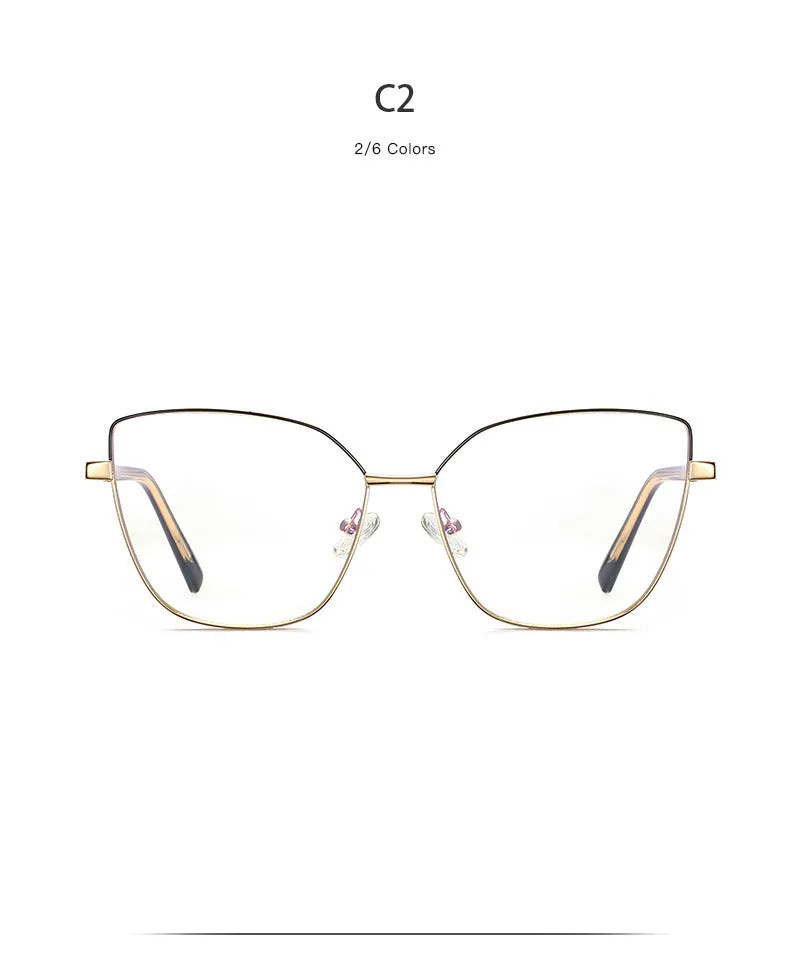 Hdcrafter Women's Full Rim Cat Eye Titanium Frame Eyeglasses 3002