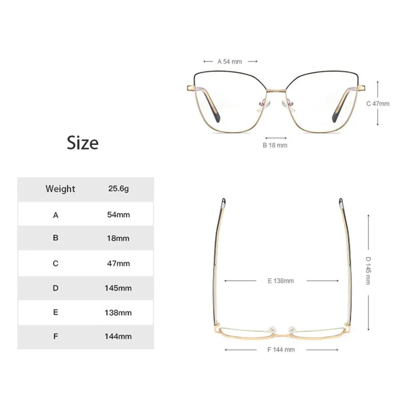 Hdcrafter Women's Full Rim Cat Eye Titanium Frame Eyeglasses 3002