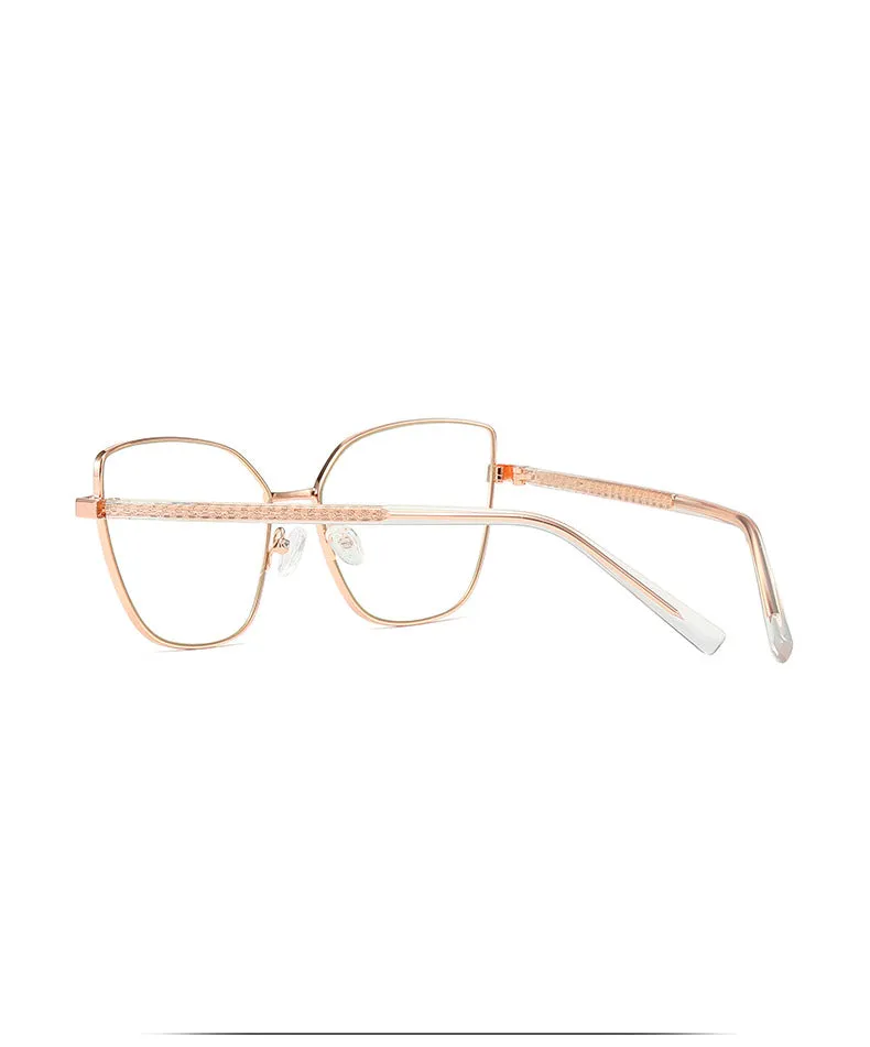 Hdcrafter Women's Full Rim Cat Eye Titanium Frame Eyeglasses 3002