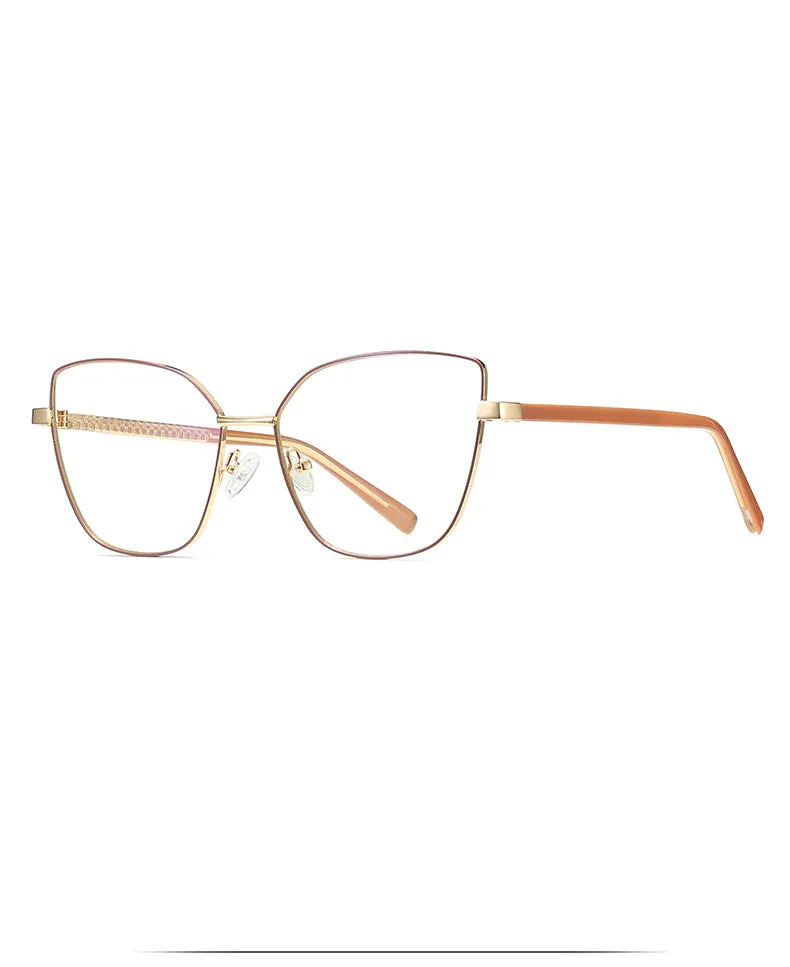Hdcrafter Women's Full Rim Cat Eye Titanium Frame Eyeglasses 3002