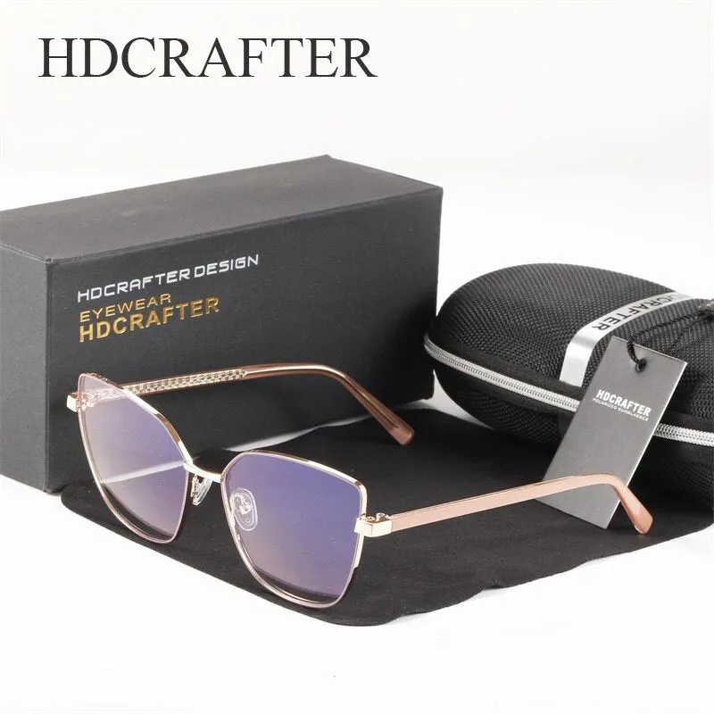 Hdcrafter Women's Full Rim Cat Eye Titanium Frame Eyeglasses 3002