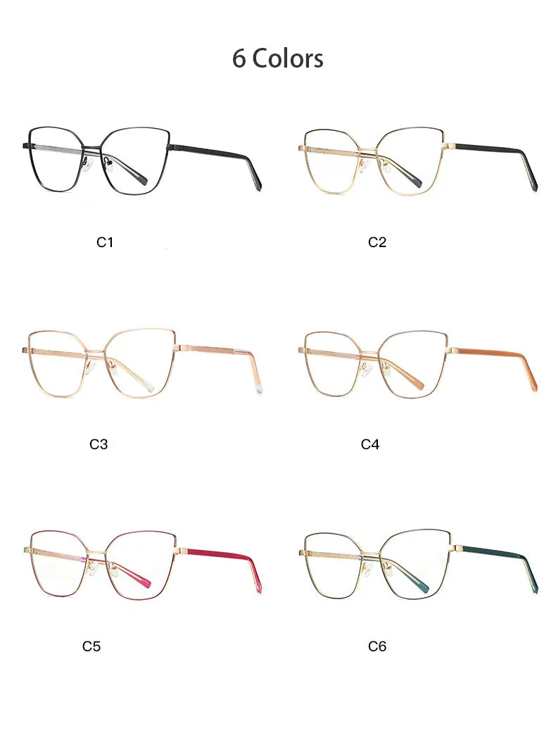 Hdcrafter Women's Full Rim Cat Eye Titanium Frame Eyeglasses 3002