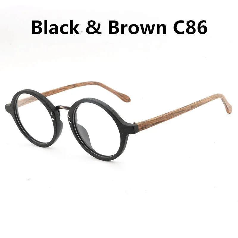 Hdcrafter Women's Full Rim Round Acetate Eyeglasses Lhb028