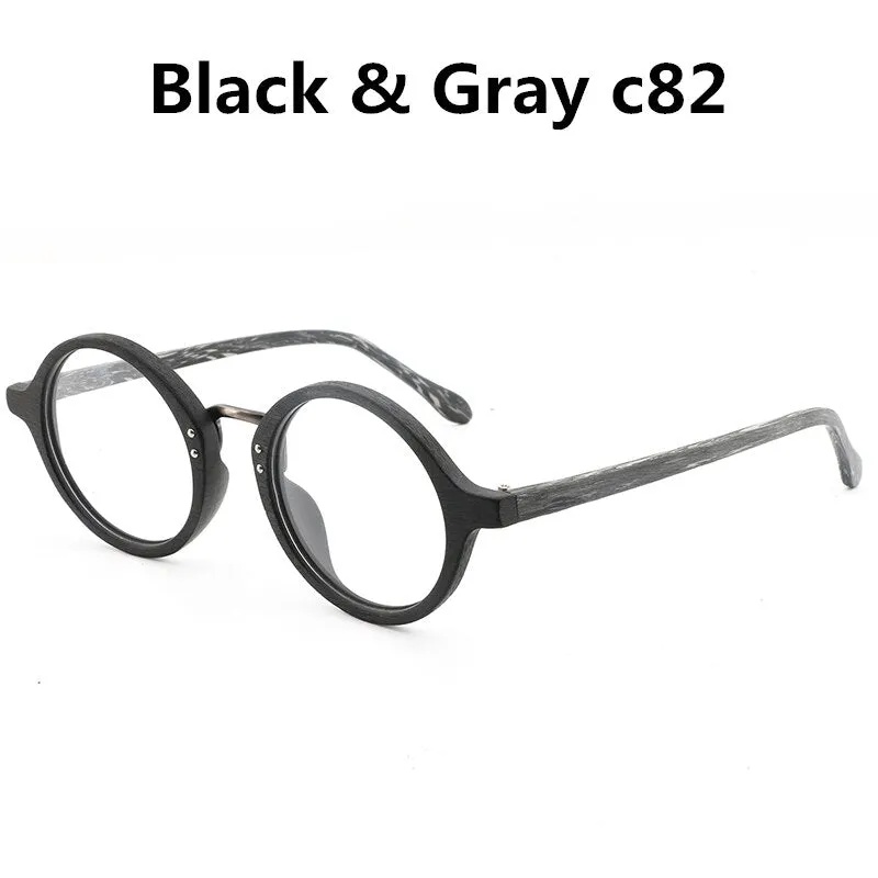 Hdcrafter Women's Full Rim Round Acetate Eyeglasses Lhb028
