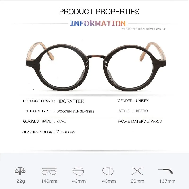 Hdcrafter Women's Full Rim Round Acetate Eyeglasses Lhb028