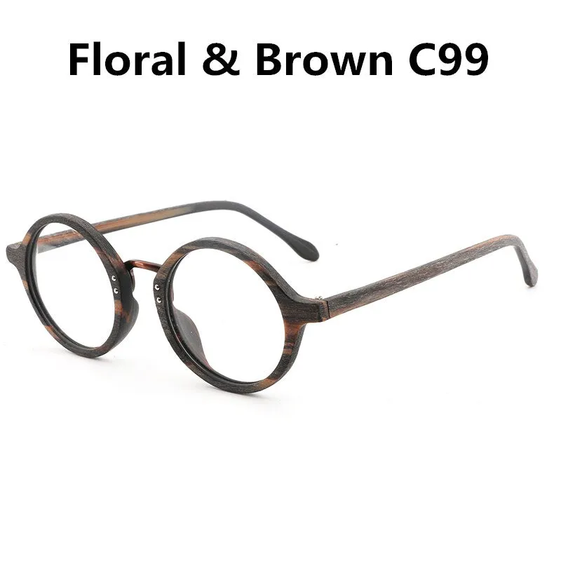 Hdcrafter Women's Full Rim Round Acetate Eyeglasses Lhb028