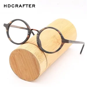 Hdcrafter Women's Full Rim Round Acetate Eyeglasses Lhb028