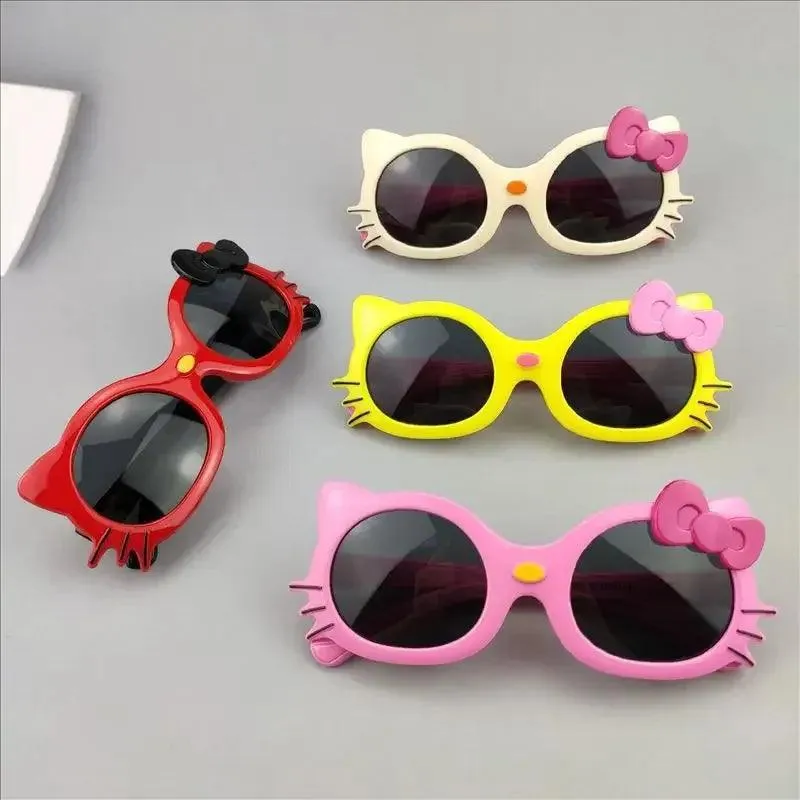 Hello Kitty Portable Sunglasses Cute Anime for kids - red and black