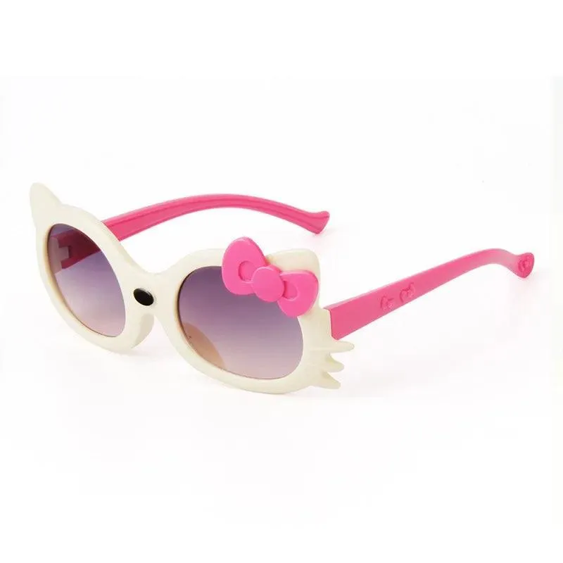 Hello Kitty Portable Sunglasses Cute Anime for kids - White and pink