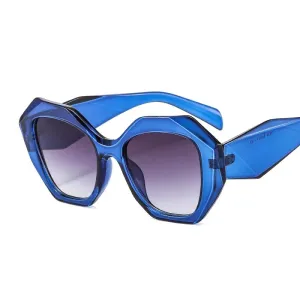 Hexagon Retro Oversized Gradient Sunglasses