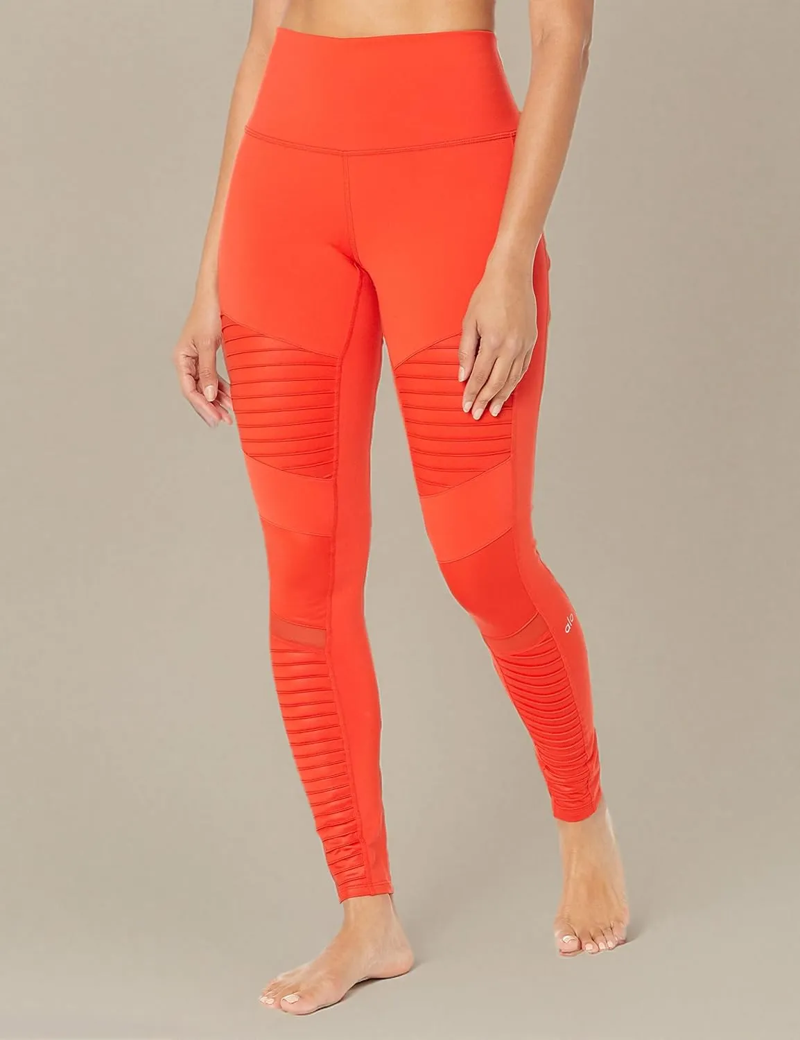High-Waist Moto Legging - Gravel/Gravel Glossy
