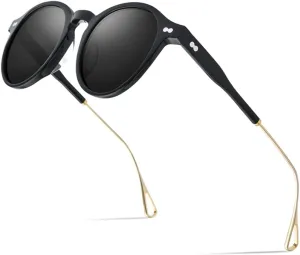 HMRGLMIE-Acetate Polarized Sunglasses Women Retro Vintage Round Sun Glasses for Men
