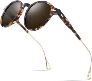 HMRGLMIE-Acetate Polarized Sunglasses Women Retro Vintage Round Sun Glasses for Men
