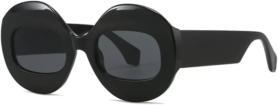 HMRGLMIE-round frame white piece sunshade matching color individual sunblock sunglasses sunglasses