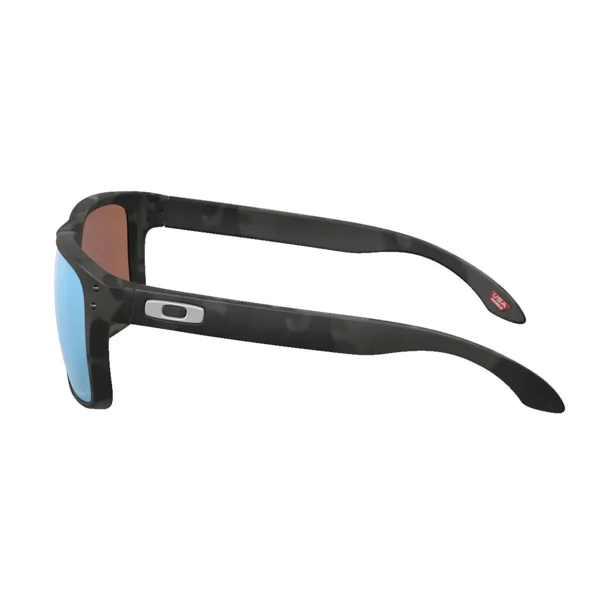 Holbrook Matte Black Camo - Deep Water Polarized Lenses