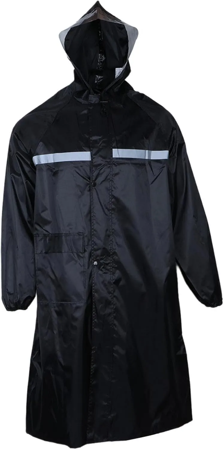 Hooded Raincoat XL Water Resistant Rain Coat for Commuting Trekking Cycling