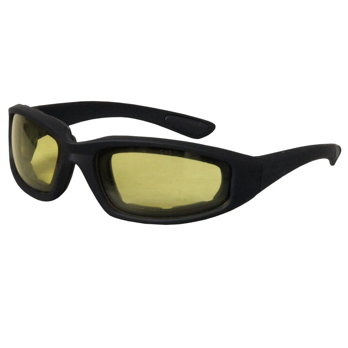 Hot Leathers Legendary Sunglasses with Padding and Yellow Lenses