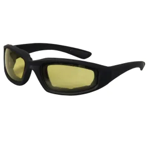 Hot Leathers Legendary Sunglasses with Padding and Yellow Lenses