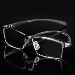 Hotochki Men's Full And Semi Rim Square Titanium Alloy Eyeglasses
