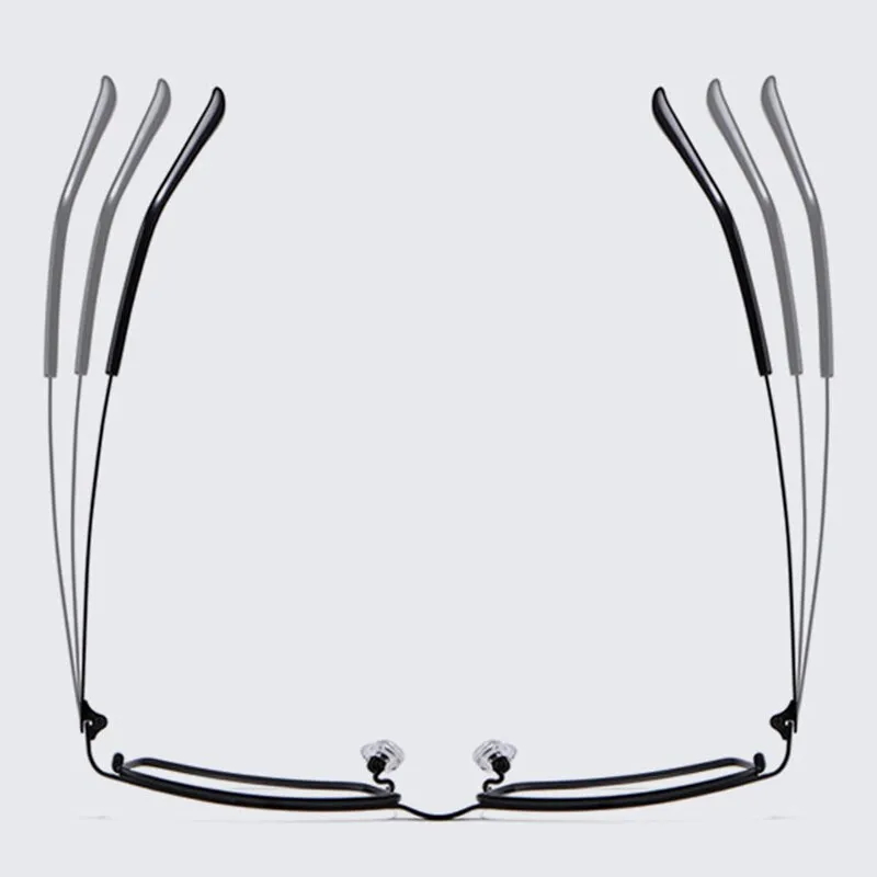 Hotochki Men's Full Rim Rectangle Titanium Alloy Frame Eyeglasses J85517