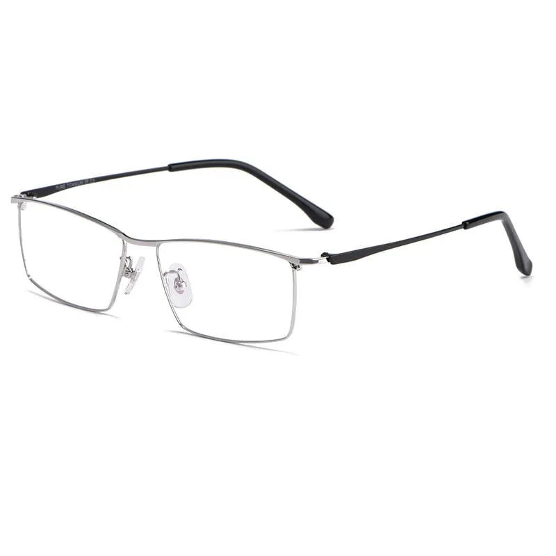 Hotochki Men's Full Rim Rectangle Titanium Alloy Frame Eyeglasses J85517