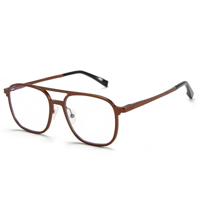 Hotochki Men's Full Rim Square Alloy Frame Eyeglasses 6113