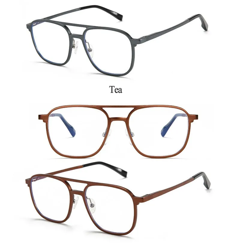 Hotochki Men's Full Rim Square Alloy Frame Eyeglasses 6113