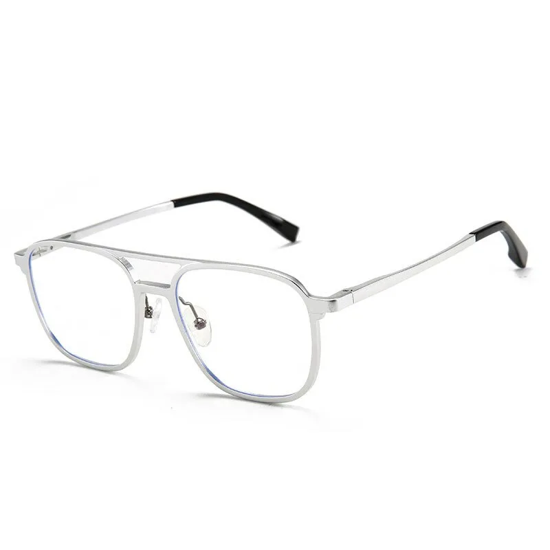 Hotochki Men's Full Rim Square Alloy Frame Eyeglasses 6113