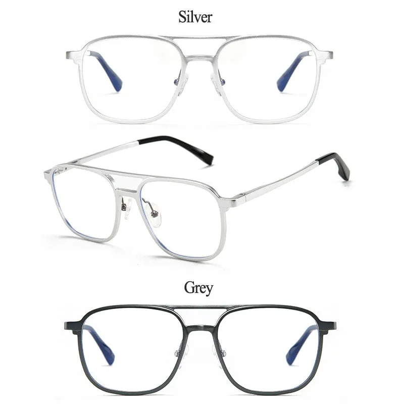 Hotochki Men's Full Rim Square Alloy Frame Eyeglasses 6113