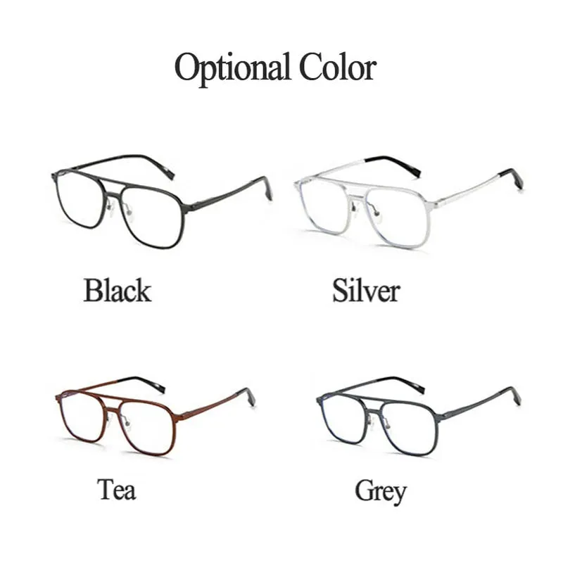 Hotochki Men's Full Rim Square Alloy Frame Eyeglasses 6113