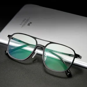 Hotochki Men's Full Rim Square Alloy Frame Eyeglasses 6113