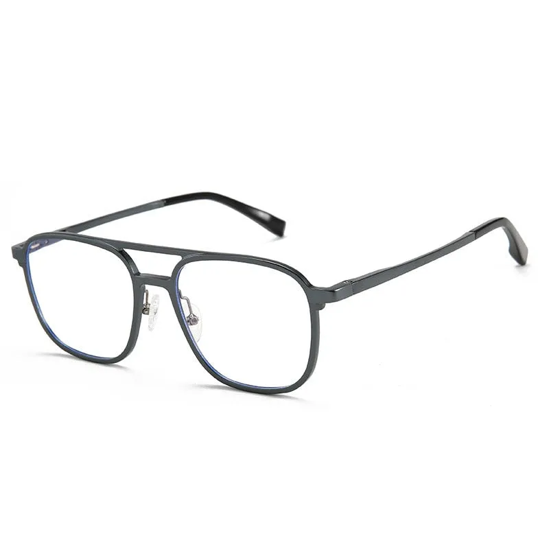 Hotochki Men's Full Rim Square Alloy Frame Eyeglasses 6113
