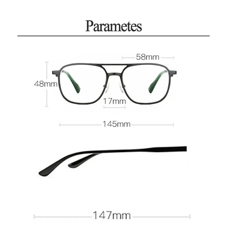 Hotochki Men's Full Rim Square Alloy Frame Eyeglasses 6113