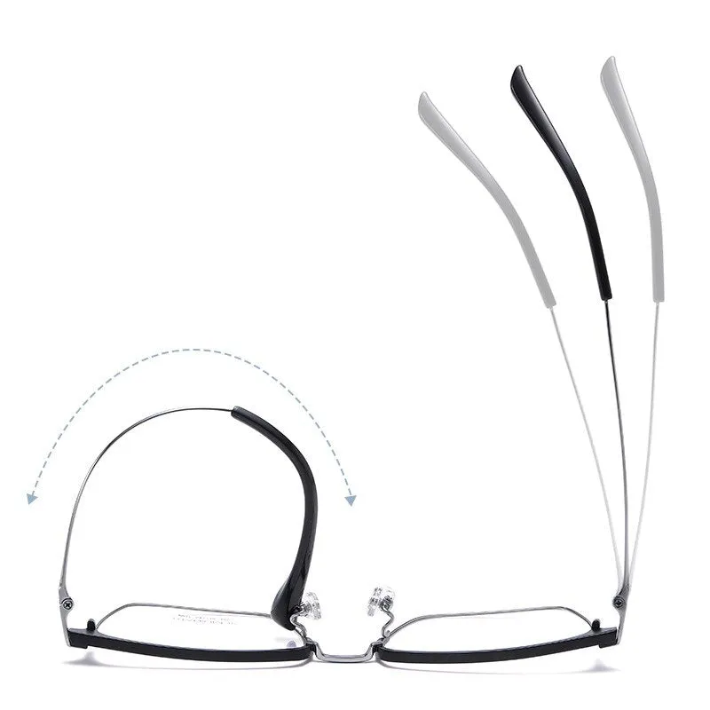 Hotochki Men's Full Rim Square Titanium Frame Eyeglasses Yj2037