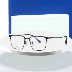 Hotochki Men's Full Rim Square Titanium Frame Eyeglasses Yj2037