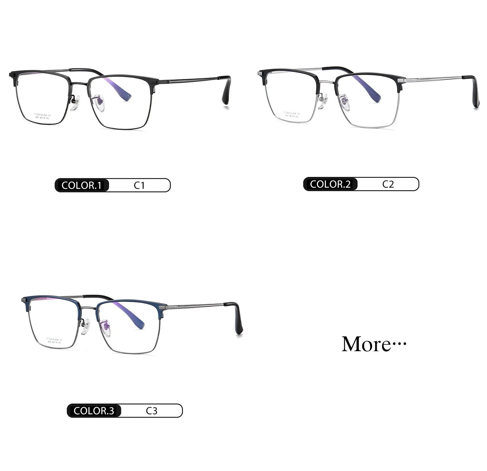 Hotochki Men's Full Rim Square Titanium Frame Eyeglasses Yj2037
