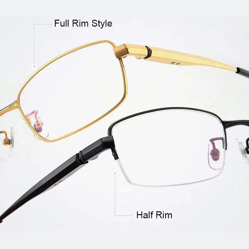 Hotochki Men's Full/Semi Rim Titanium Frame Progressive Reading Glasses 81133