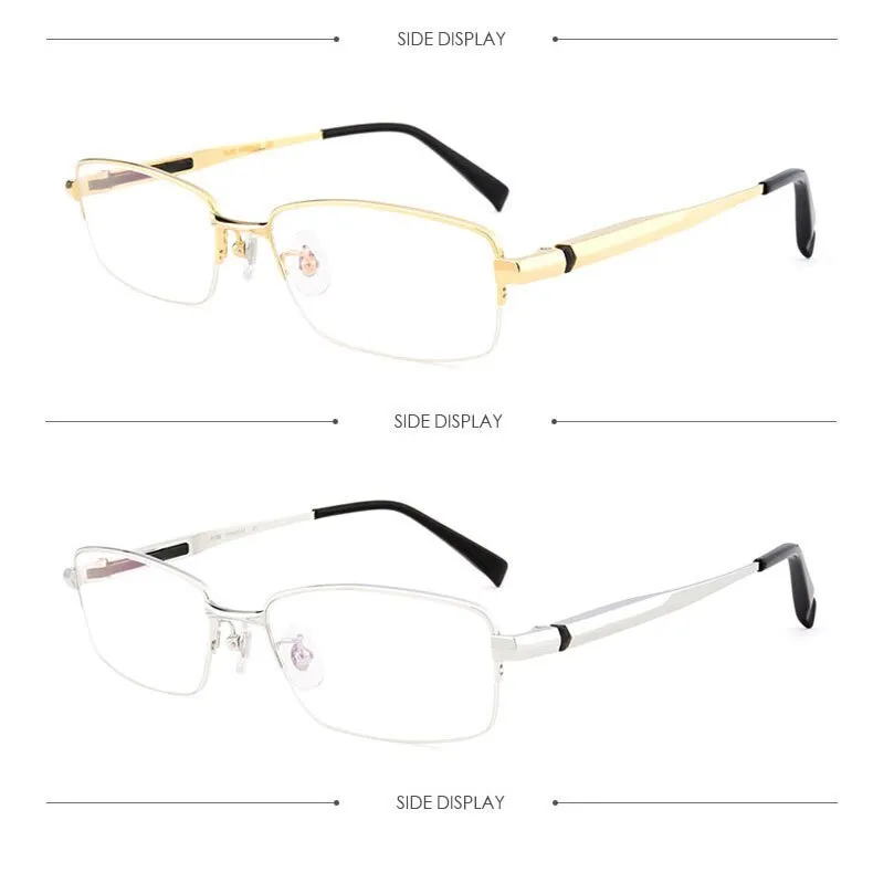 Hotochki Men's Full/Semi Rim Titanium Frame Progressive Reading Glasses 81133