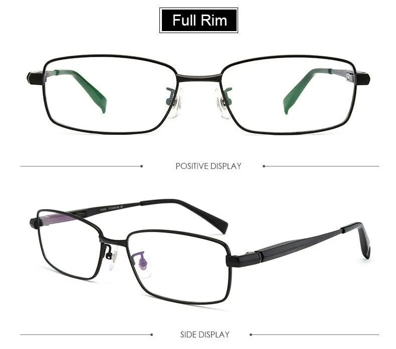 Hotochki Men's Full/Semi Rim Titanium Frame Progressive Reading Glasses 81133