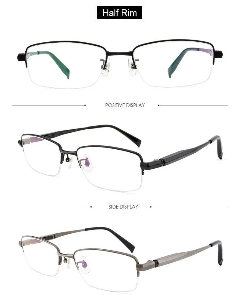 Hotochki Men's Full/Semi Rim Titanium Frame Progressive Reading Glasses 81133