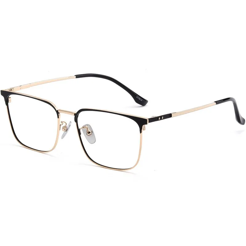 Hotochki Men's Semi Rim Beta Titanium Alloy IP Plated Frame Eyeglasses 80092
