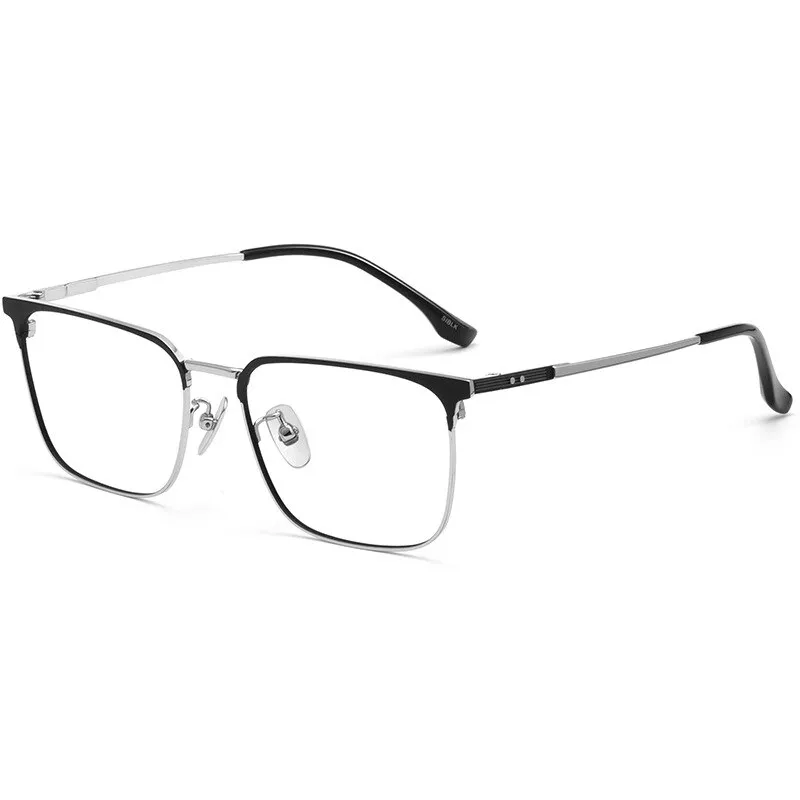 Hotochki Men's Semi Rim Beta Titanium Alloy IP Plated Frame Eyeglasses 80092