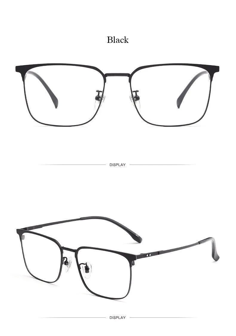 Hotochki Men's Semi Rim Beta Titanium Alloy IP Plated Frame Eyeglasses 80092