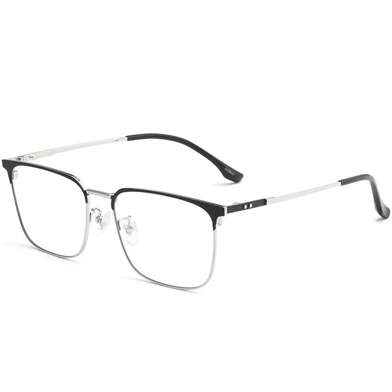 Hotochki Men's Semi Rim Beta Titanium Alloy IP Plated Frame Eyeglasses 80092