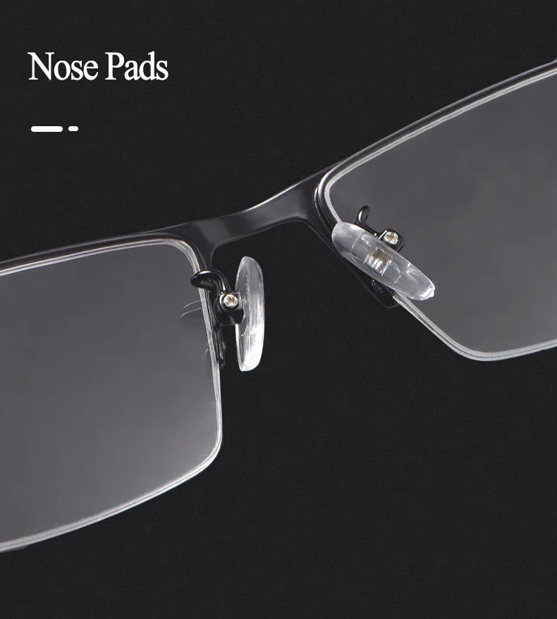 Hotochki Men's Semi Rim Rectangular Alloy Frame Eyeglasses 9102