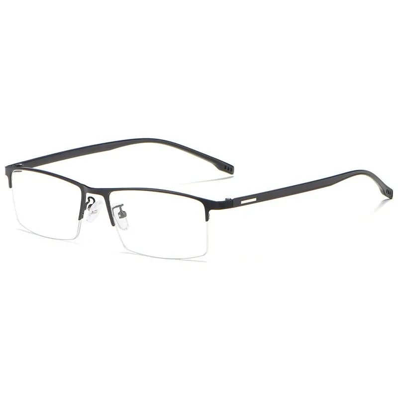 Hotochki Men's Semi Rim Rectangular Alloy Frame Eyeglasses 9102