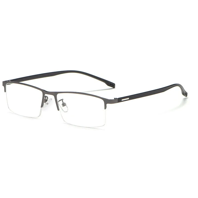 Hotochki Men's Semi Rim Rectangular Alloy Frame Eyeglasses 9102