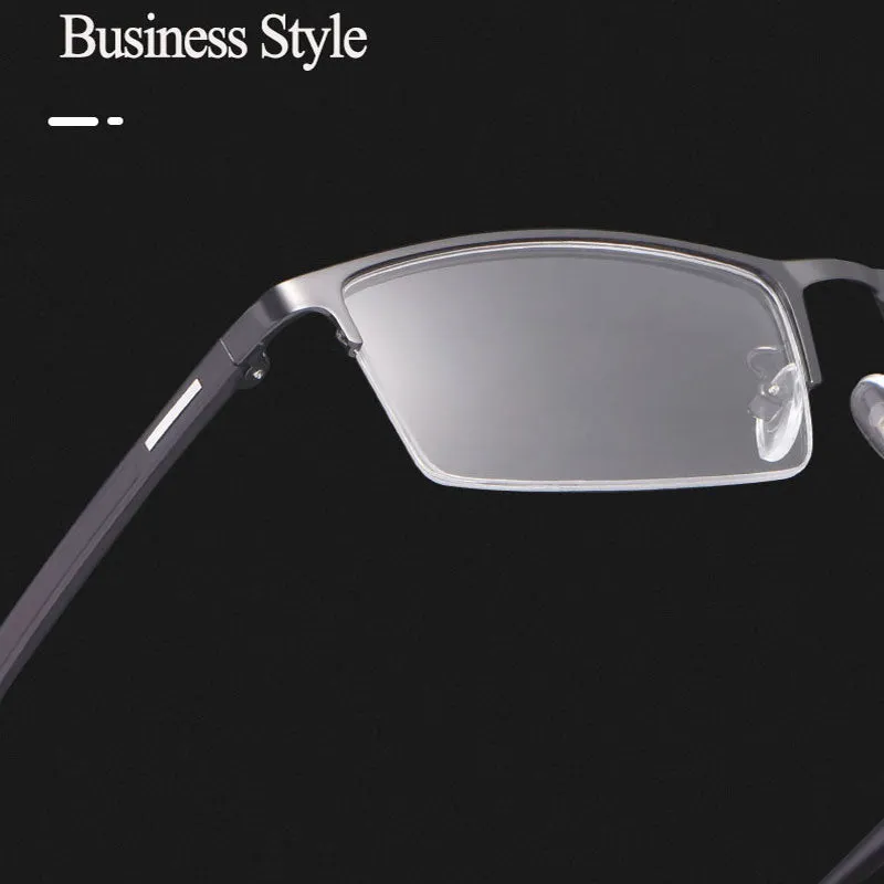 Hotochki Men's Semi Rim Rectangular Alloy Frame Eyeglasses 9102