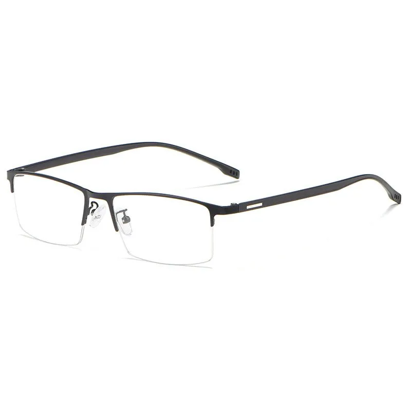 Hotochki Men's Semi Rim Rectangular Alloy Frame Eyeglasses 9102